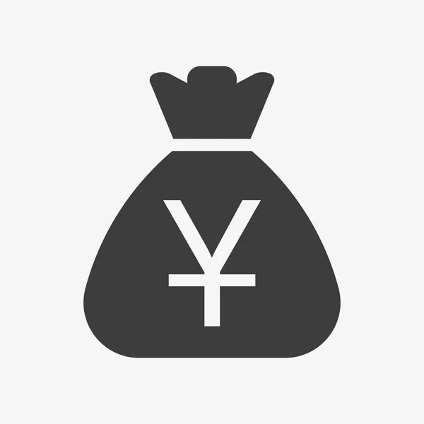 Yuan icono de vector. Saco con moneda china — Archivo Imágenes Vectoriales