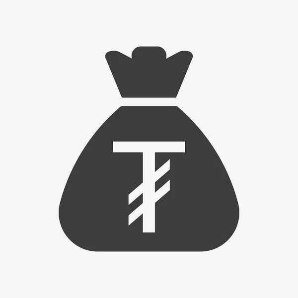 Tugrik icon. Sack with Mongolian currency symbol — Stock Vector