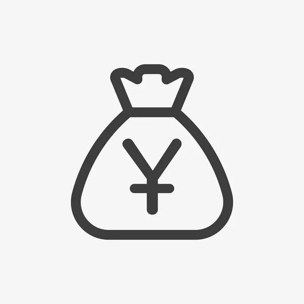 Yuan icon. Sack with Chinese currency symbol — Stockový vektor