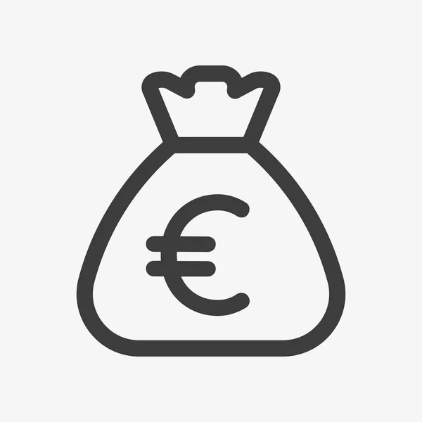 Euro icon. Sack with European currency symbol — Stok Vektör
