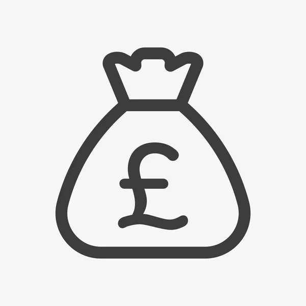 Pound icon. Sack with UK currency symbol — Stock vektor