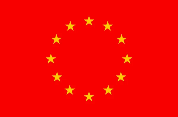 Rote Fahne der Europäischen Union. Vektorillustration — Stockvektor