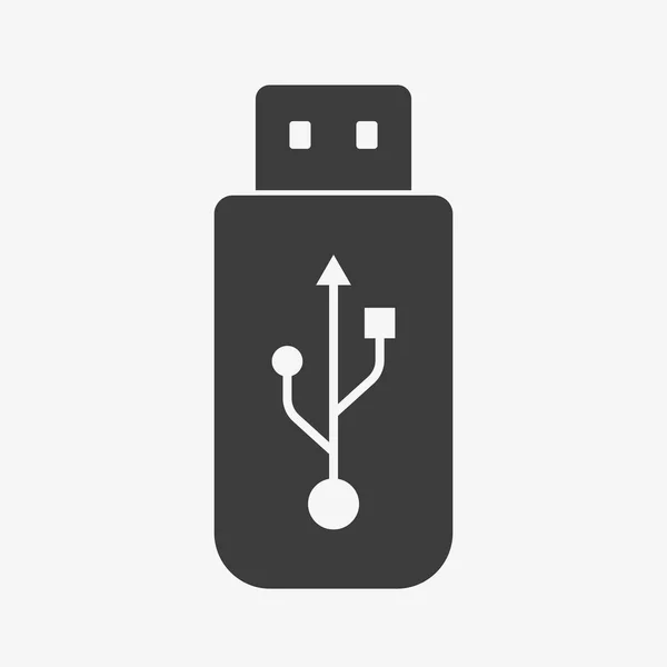 Εικονίδιο USB. Σύμβολο κίνησης Flash σε λευκό φόντο — Διανυσματικό Αρχείο