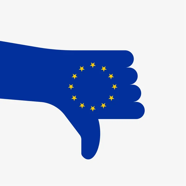 欧盟旗帜大拇指朝下矢量插图 — 图库矢量图片