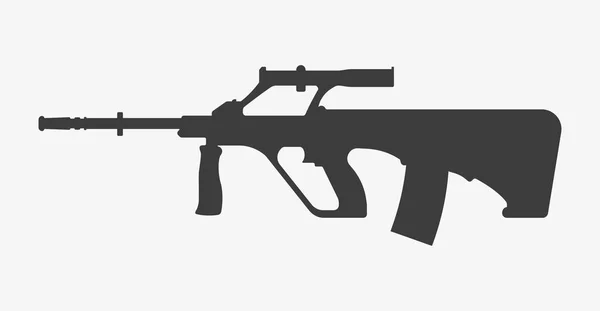 Austrian army assault rifle black vector icon — Stock Vector
