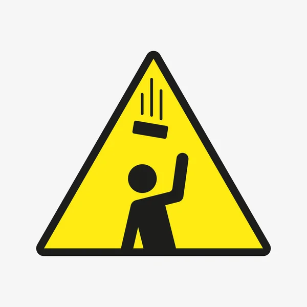 Warning triangle sign. Falling objects vector icon — Stock Vector