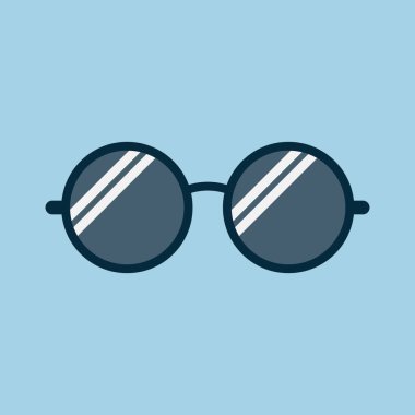 Gölge vektör simgesi olan yuvarlak güneş gözlükleri