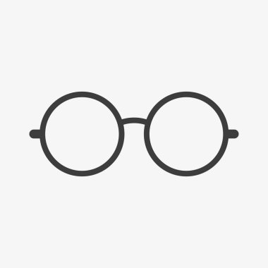 Beyaz arkaplanda yuvarlak güneş gözlüğü vektör simgesi