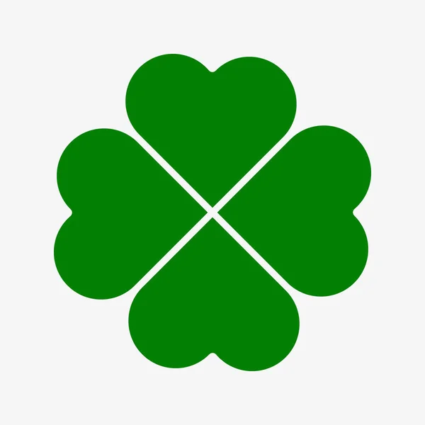 Klöver med fyra blad grön vektor ikon — Stock vektor