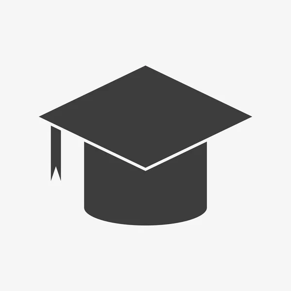 Graduate hat vector icon. College black sign — Stock Vector