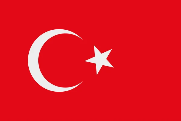 Turkisk flagga vektor ikon. Turkiets flagga — Stock vektor