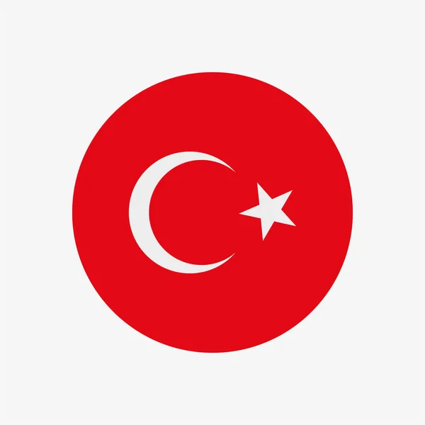 The flag of Turkey in a circle — Stock Vector