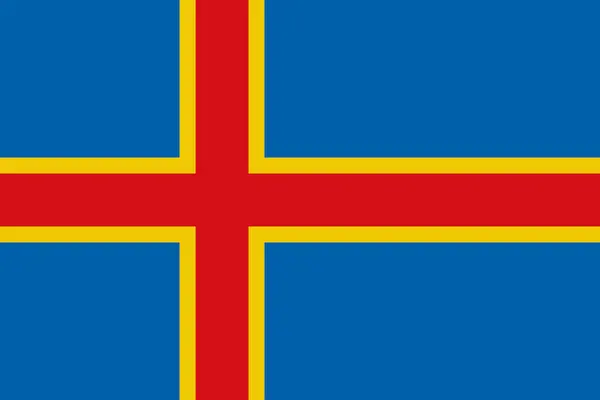 Alandische Flagge Vektor-Symbol. Flagge der Aland-Inseln — Stockvektor