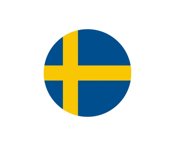 De vlag van Zweden in een cirkel — Stockvector