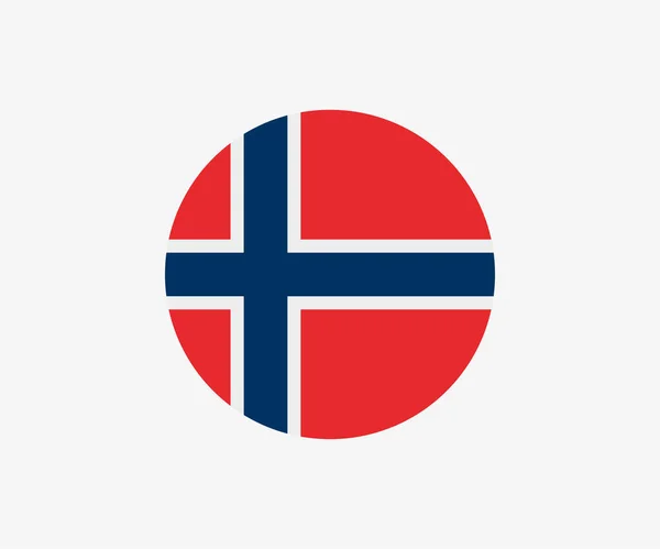 La bandera de Noruega en círculo — Archivo Imágenes Vectoriales