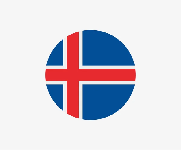Bandeira da Islândia em círculo —  Vetores de Stock