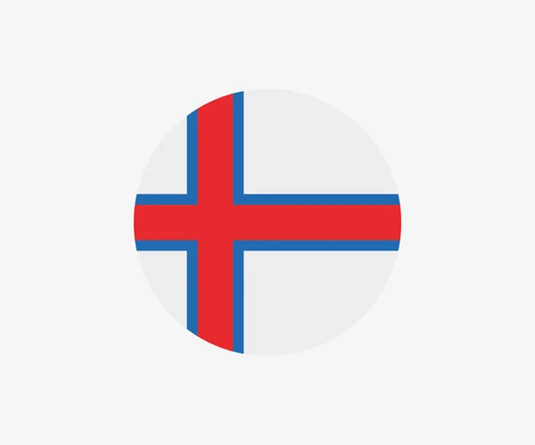 Le drapeau des îles Féroé en cercle — Image vectorielle