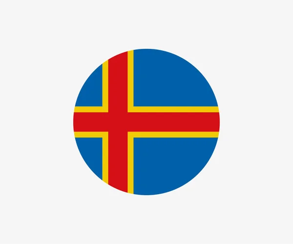 Bandeira de Aland Islands in a circle. —  Vetores de Stock