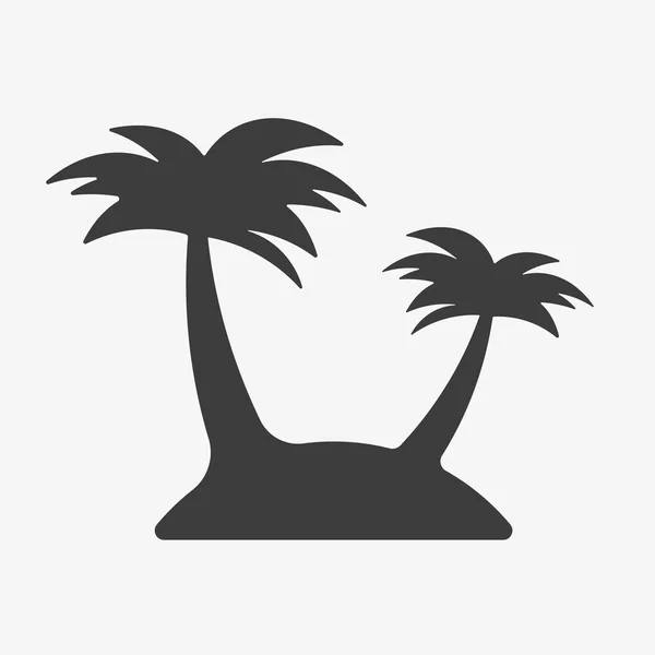 岛屿病媒图标上棕榈树的轮廓 — 图库矢量图片