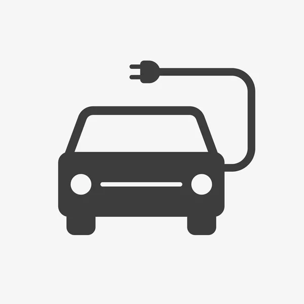 Icono de vector de coche eléctrico sobre fondo blanco — Vector de stock