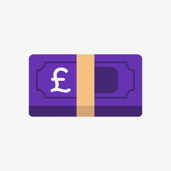 Pound ikonu. Banknotta İngiliz para birimi sembolü