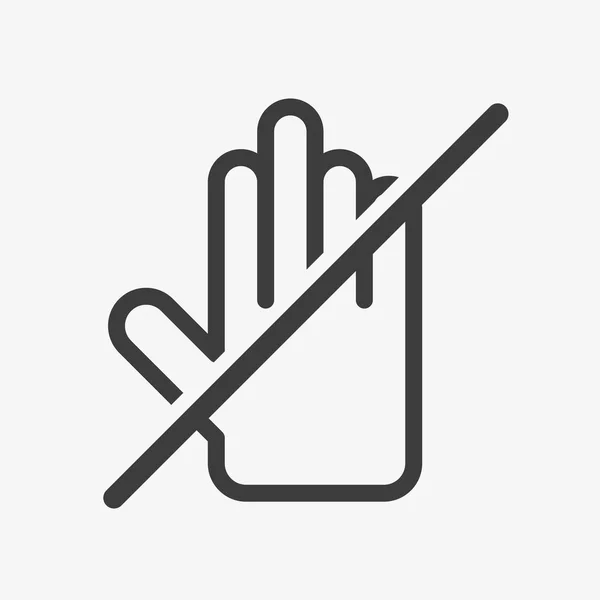 Icono de vector de mano cruzada. No toque el símbolo — Vector de stock