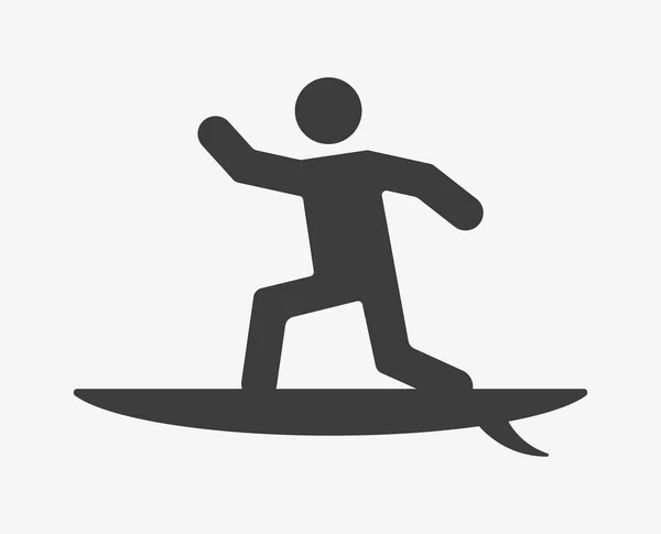 Icono vectorial de surf aislado sobre fondo blanco — Archivo Imágenes Vectoriales