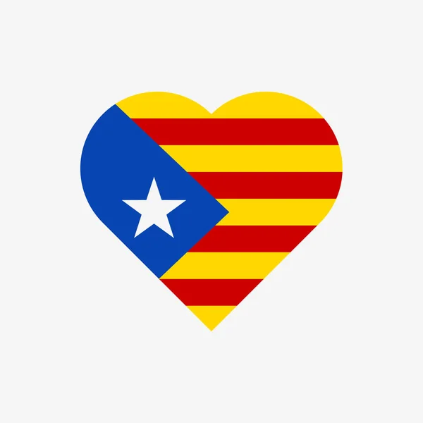 心形をしたカタルーニャの旗 — ストックベクタ