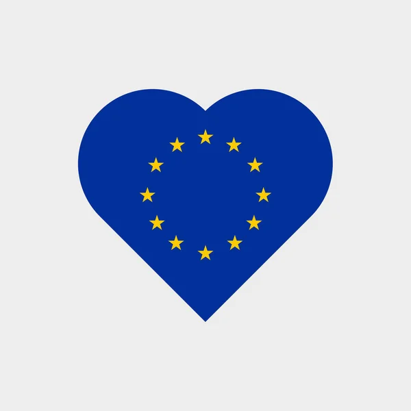 Die Flagge der Europäischen Union in Herzform — Stockvektor