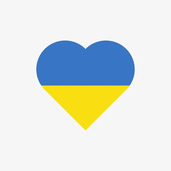 ハート型のウクライナの旗 — ストックベクタ
