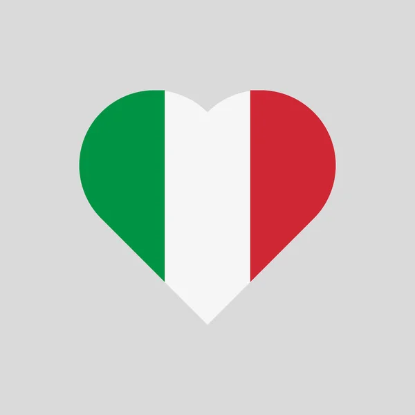 The flag of Italy in a heart shape — Stock Vector