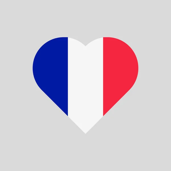 Kalp şeklinde bir Fransa bayrağı — Stok Vektör