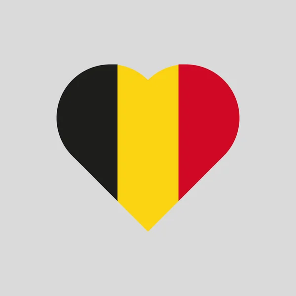心の形をしたベルギーの国旗 — ストックベクタ
