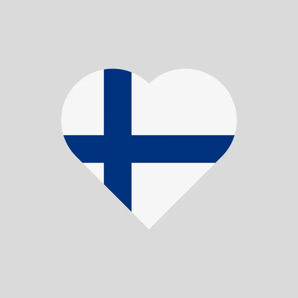 Флаг Финляндии в форме сердца — стоковый вектор