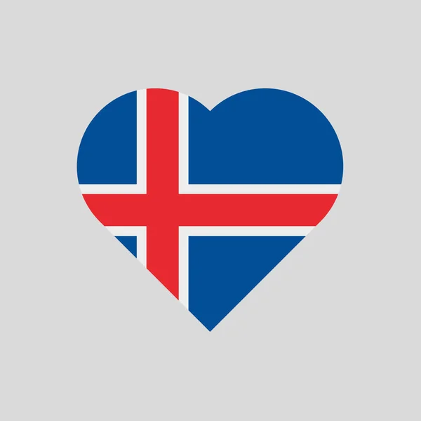 La bandera de Islandia en forma de corazón — Archivo Imágenes Vectoriales