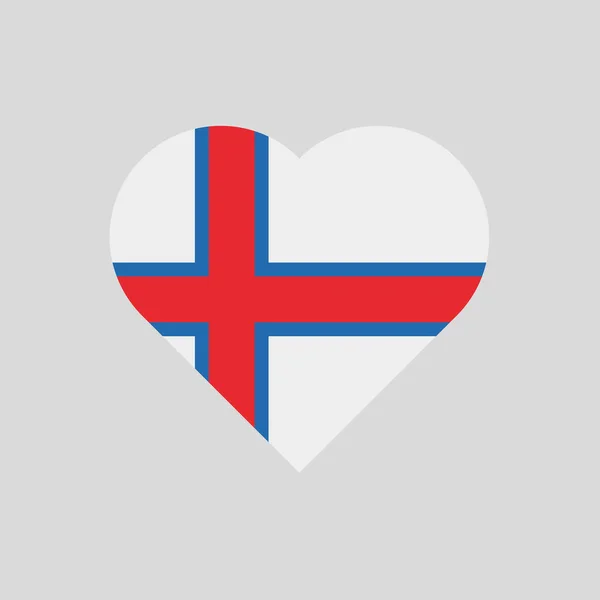 La Bandera de Faroe Islands en forma de corazón — Archivo Imágenes Vectoriales