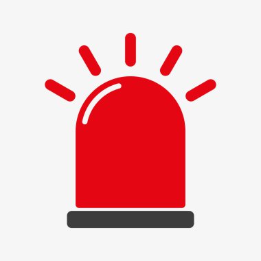 Beyaz arkaplanda acil siren vektör simgesi