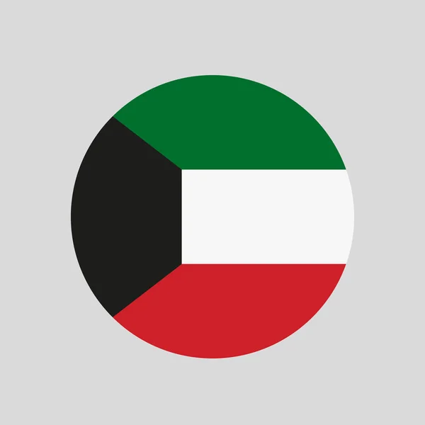 La bandera de Kuwait en círculo. — Vector de stock
