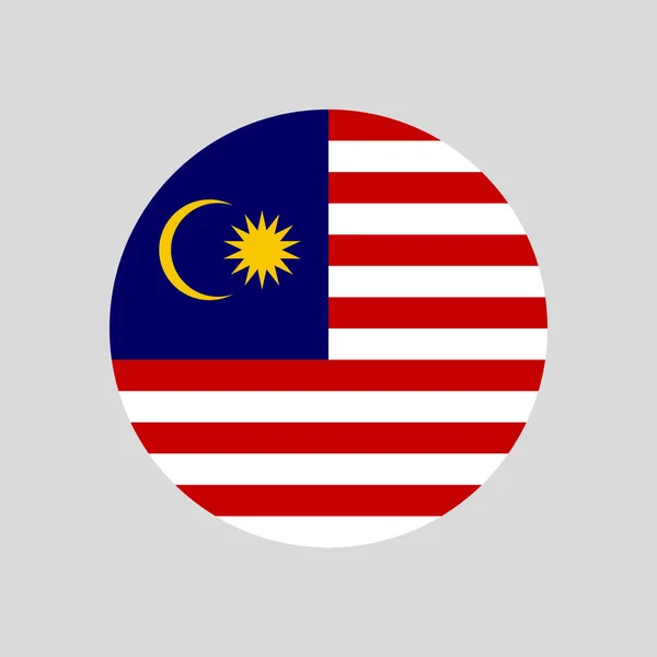 Malaysias flagga i en cirkel — Stock vektor