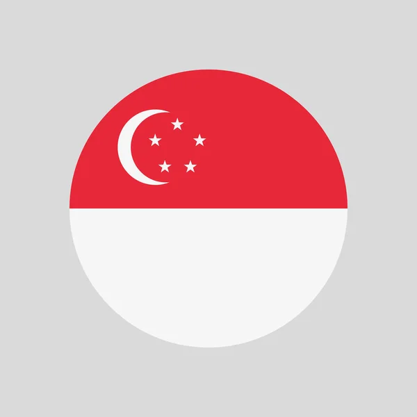 The flag of Singapore in a circle — Stock Vector