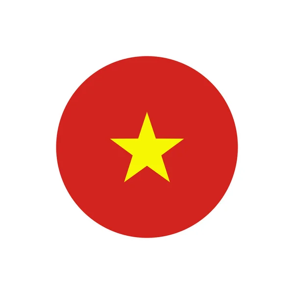 La bandera de Vietnam en círculo — Vector de stock