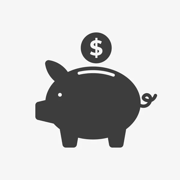 Ícone vetor de banco porquinho. Salvar símbolo dinheiro — Vetor de Stock