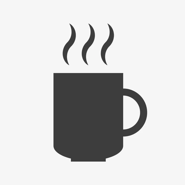 Εικονίδιο διάνυσμα φλιτζάνι καφέ ή τσάι σε λευκό φόντο — Διανυσματικό Αρχείο
