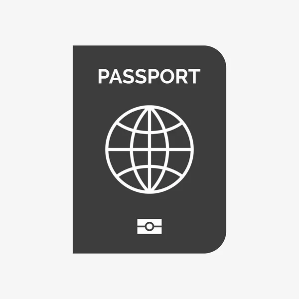 Paspoort pictogram op witte achtergrond. Reisbord — Stockvector