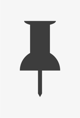 Beyaz arkaplanda pin vektör simgesine bas