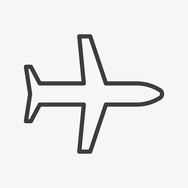 Flugzeug Umriss Vektor-Symbol auf weißem Hintergrund — Stockvektor
