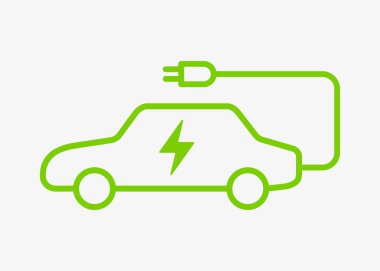 Elektrik kablo ikonuna sahip elektrikli araç