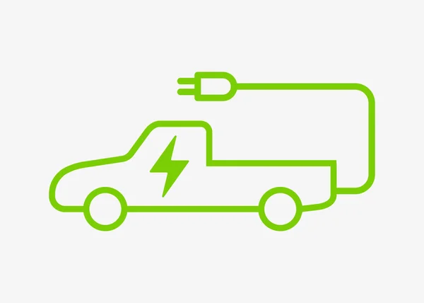 Elektroauto mit Stromladekabel-Symbol — Stockvektor