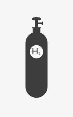 Beyaz arkaplanda hidrojen silindiri vektör simgesi