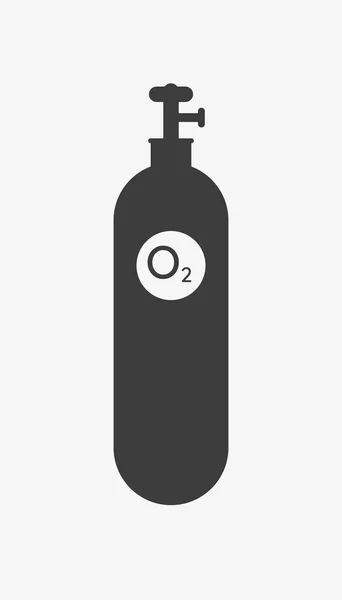 Kyslíkový válec vektor ikona na bílém pozadí — Stockový vektor